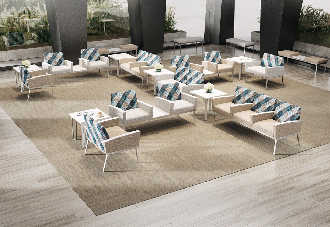 Latitude Environment benches in lobby